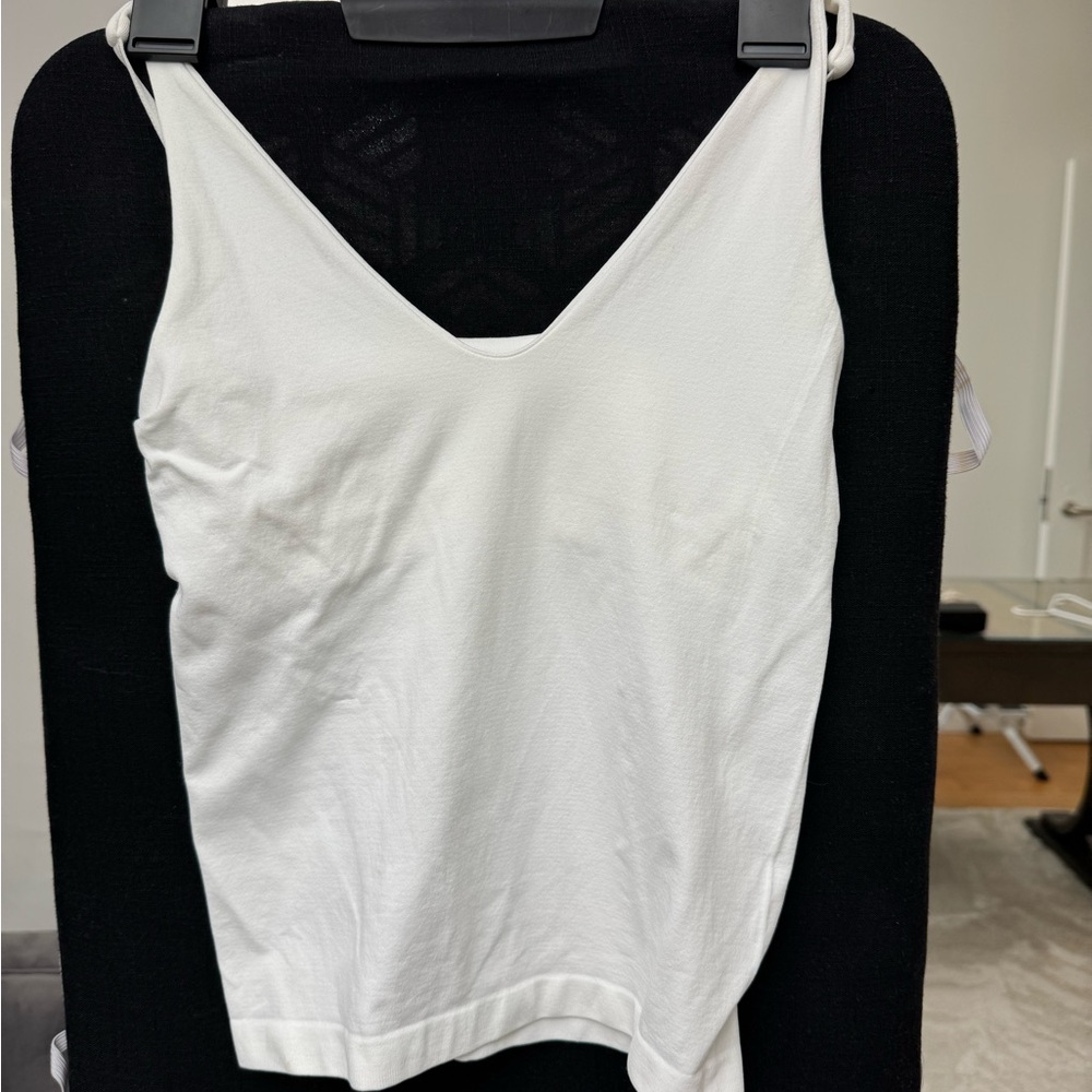 White V-Neck Women's Top